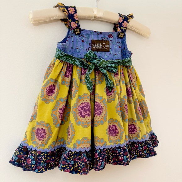Matilda Jane Paint By Numbers Lace Apron Dress Colorful Mixed Print, Size 18m - Picture 11 of 14